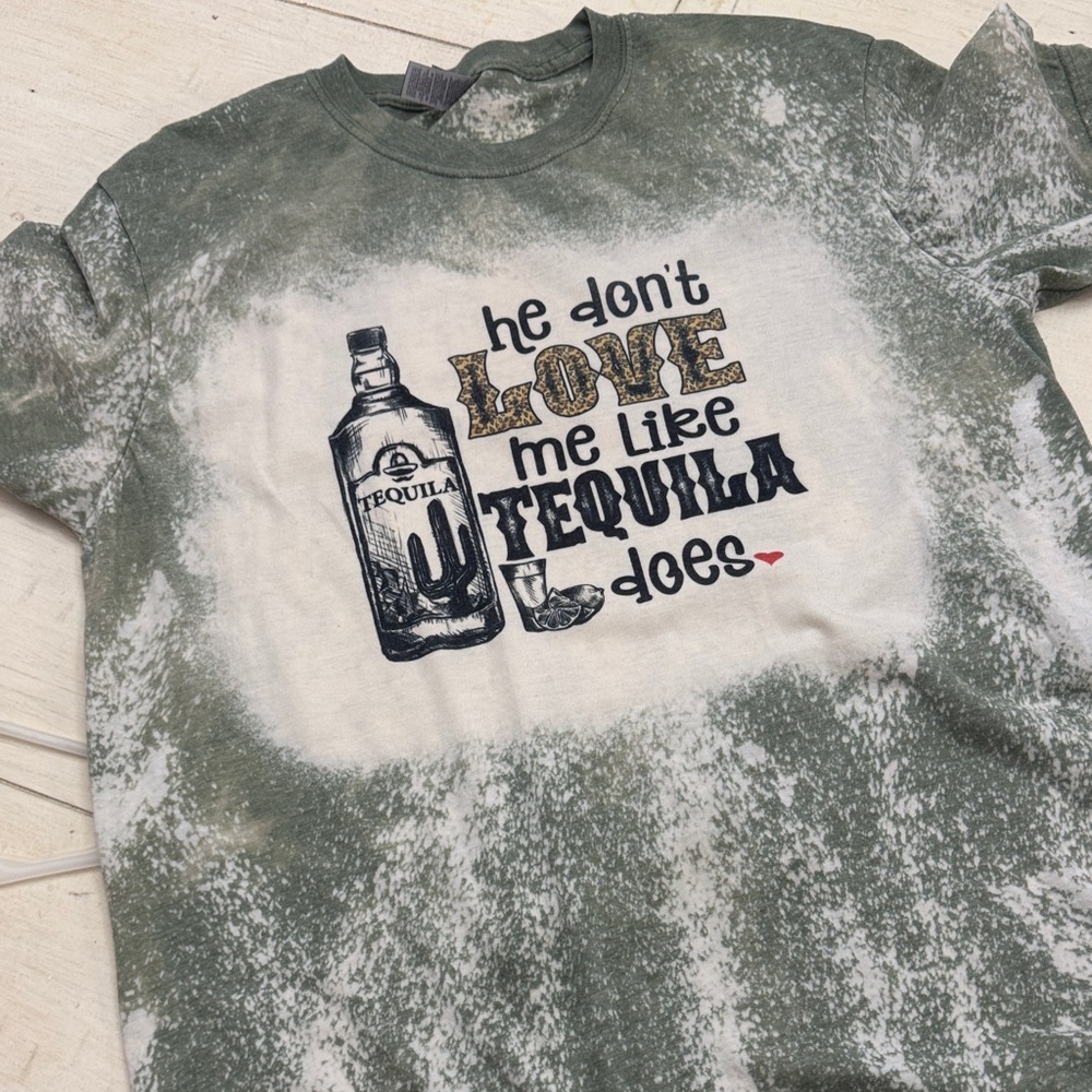 Green and White Graphic Tee